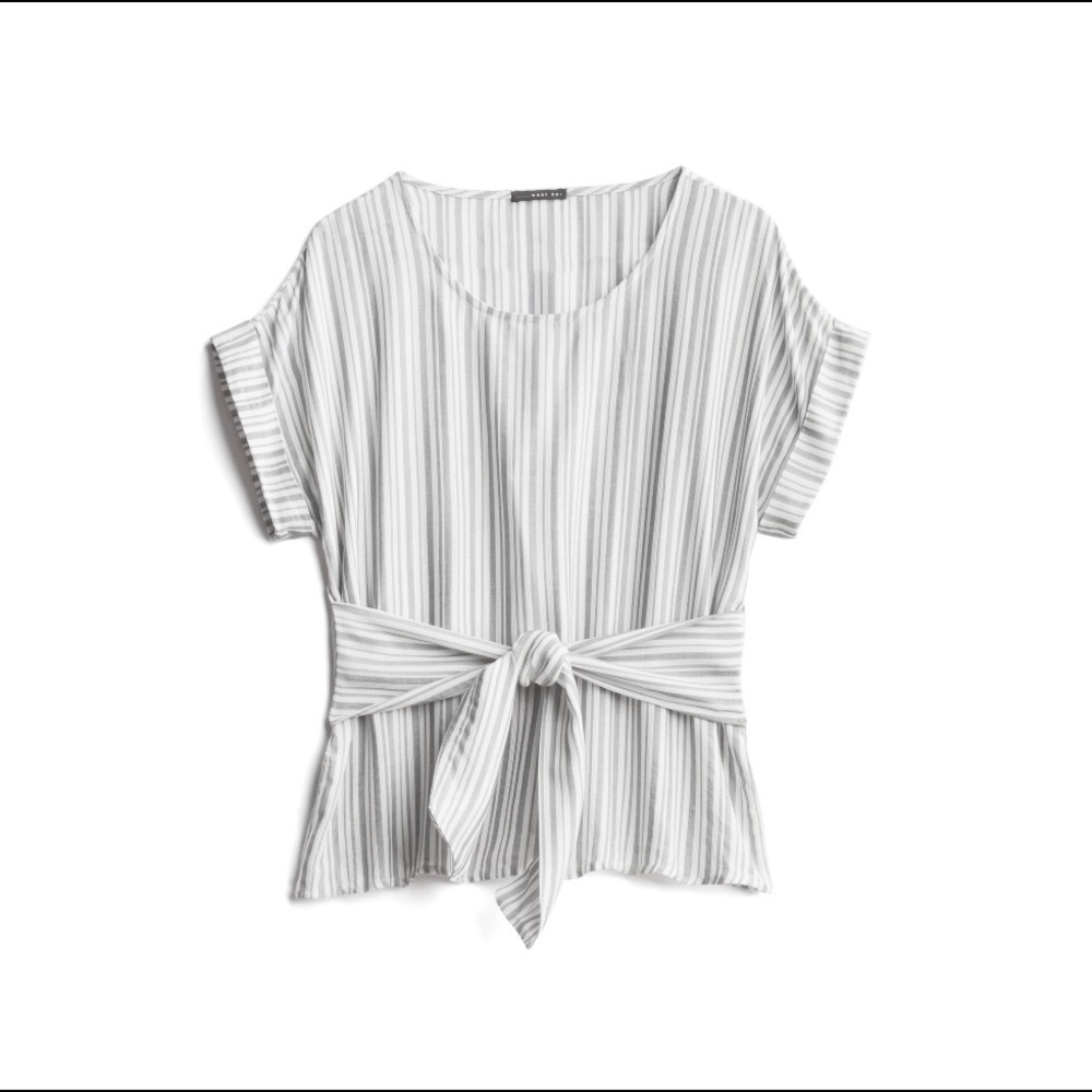 West Kei Julianna Cuffed Sleeve Tie Front Top